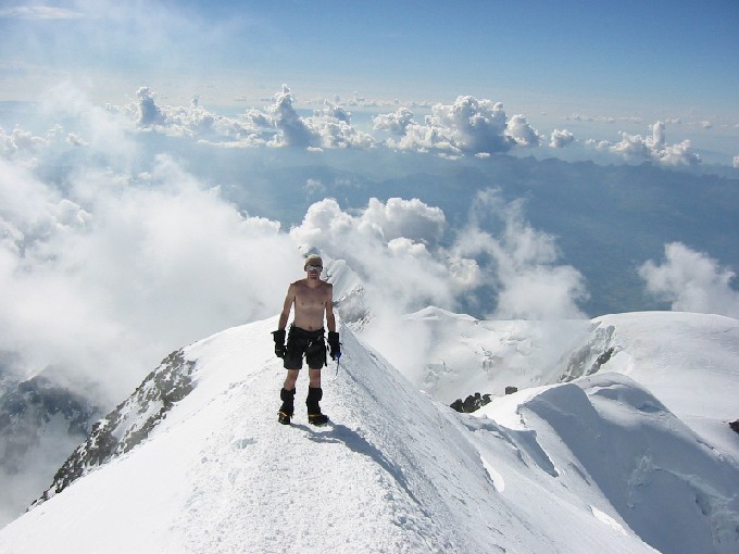 Naked on the top of Mont Blanc